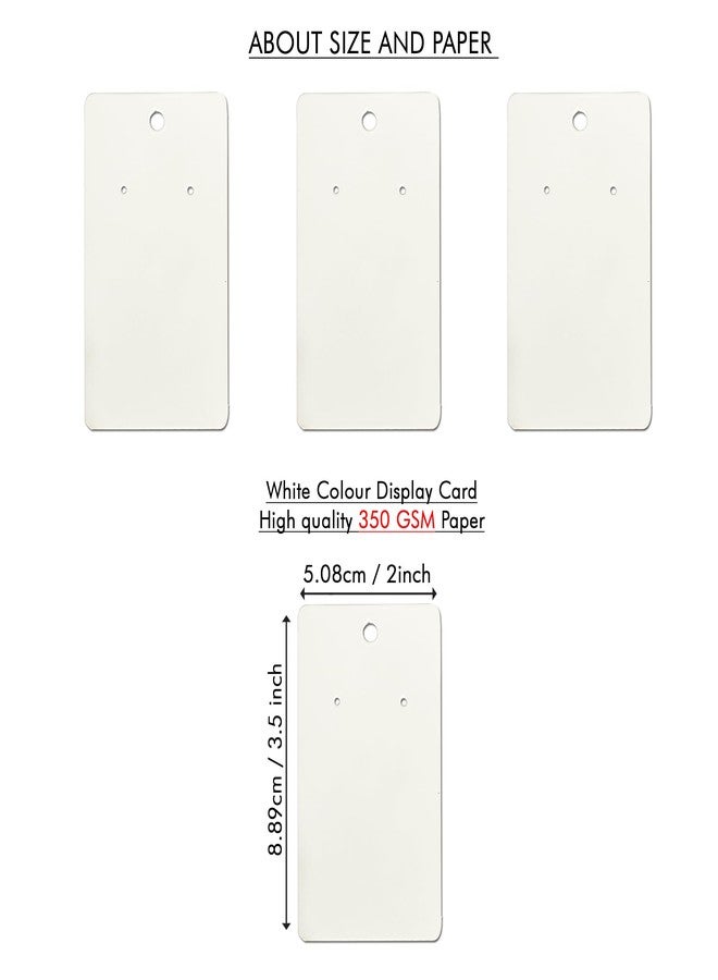 DEEPTAGS Jewellery Tags Display Cards for Earring, Bracelet, Necklace, Jewelry - White, 200 PCS, 200 Labels - Image 2